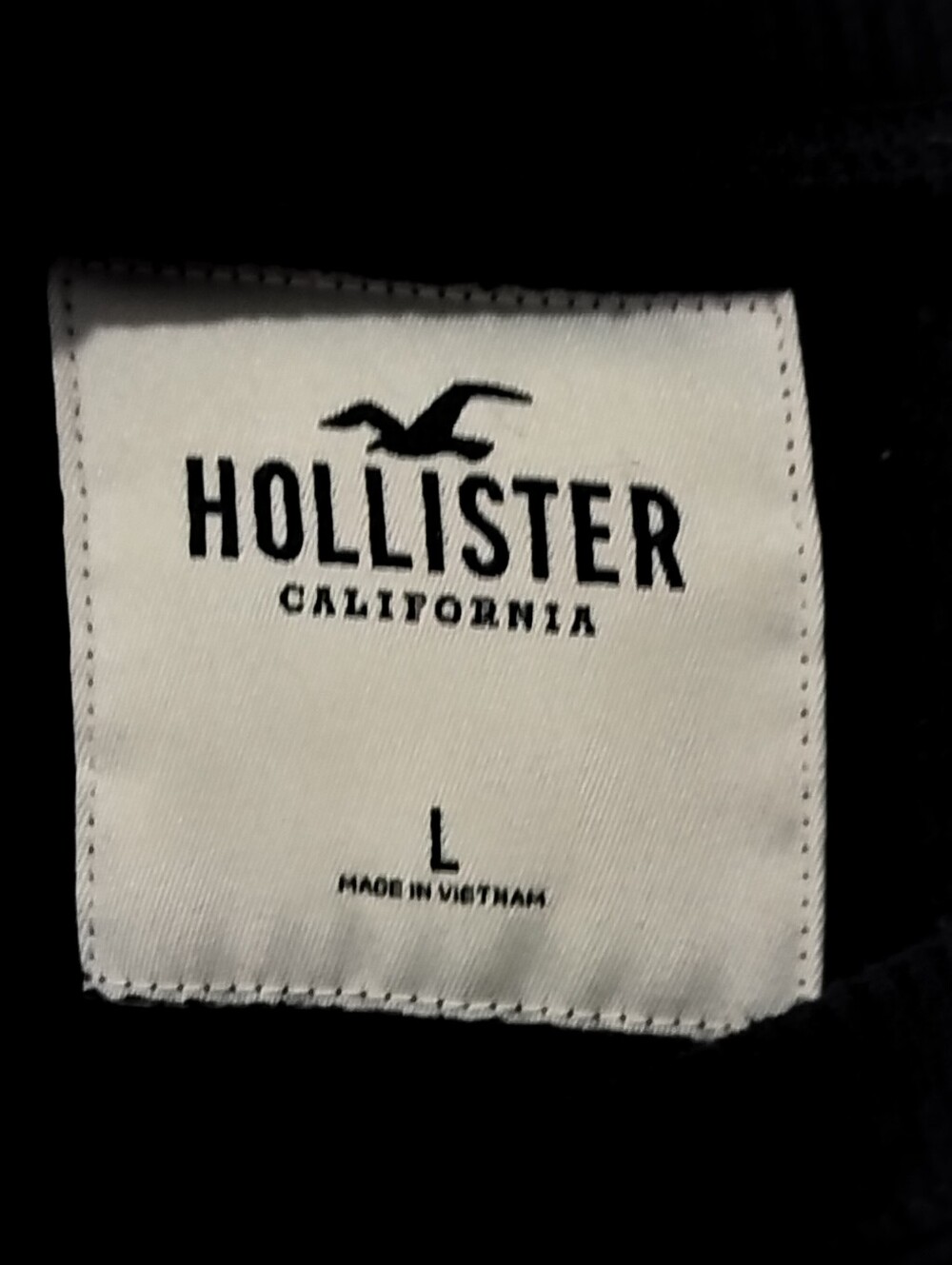 Hollister Women L Black Cropped Crewneck Graphic Sweatshirt LA California - Picture 2 of 9